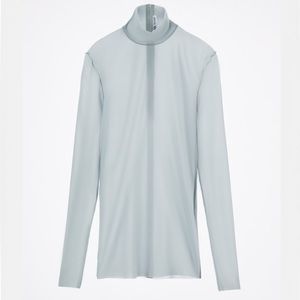 Zara semi-sheer top light blue Size M